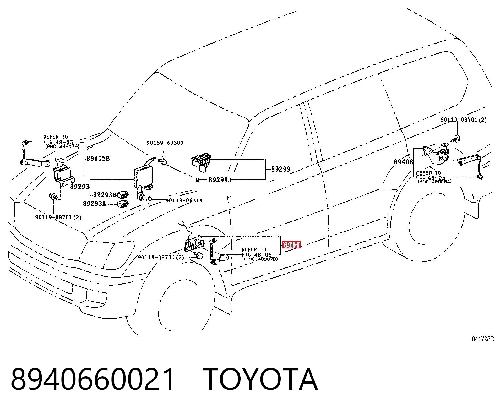 8940660021 Toyota Датчик рівня положення кузова, передній лівий