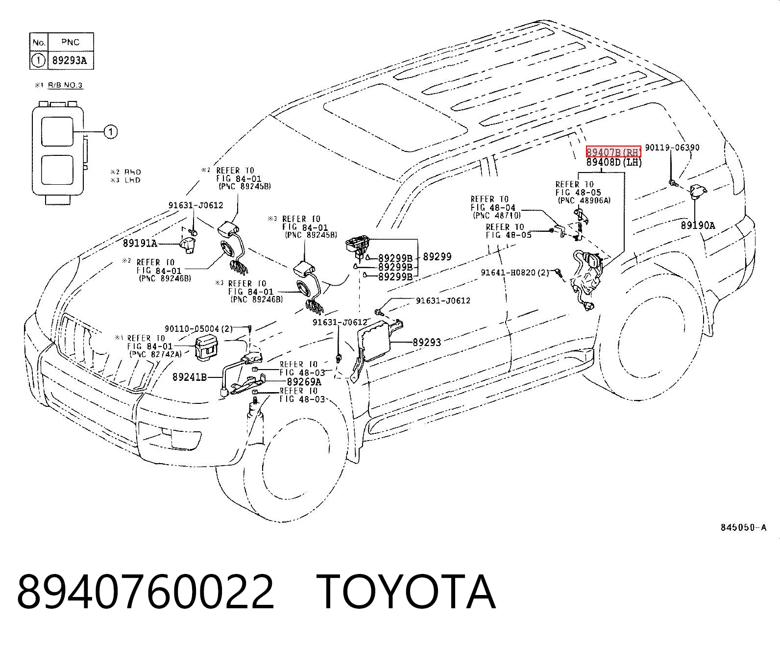 8940760022 Toyota Датчик рівня положення кузова, задній правий