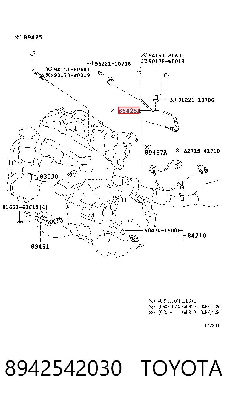 8942542030 Toyota Датчик температури відпрацьованих газів (ВГ), після фільтр сажі