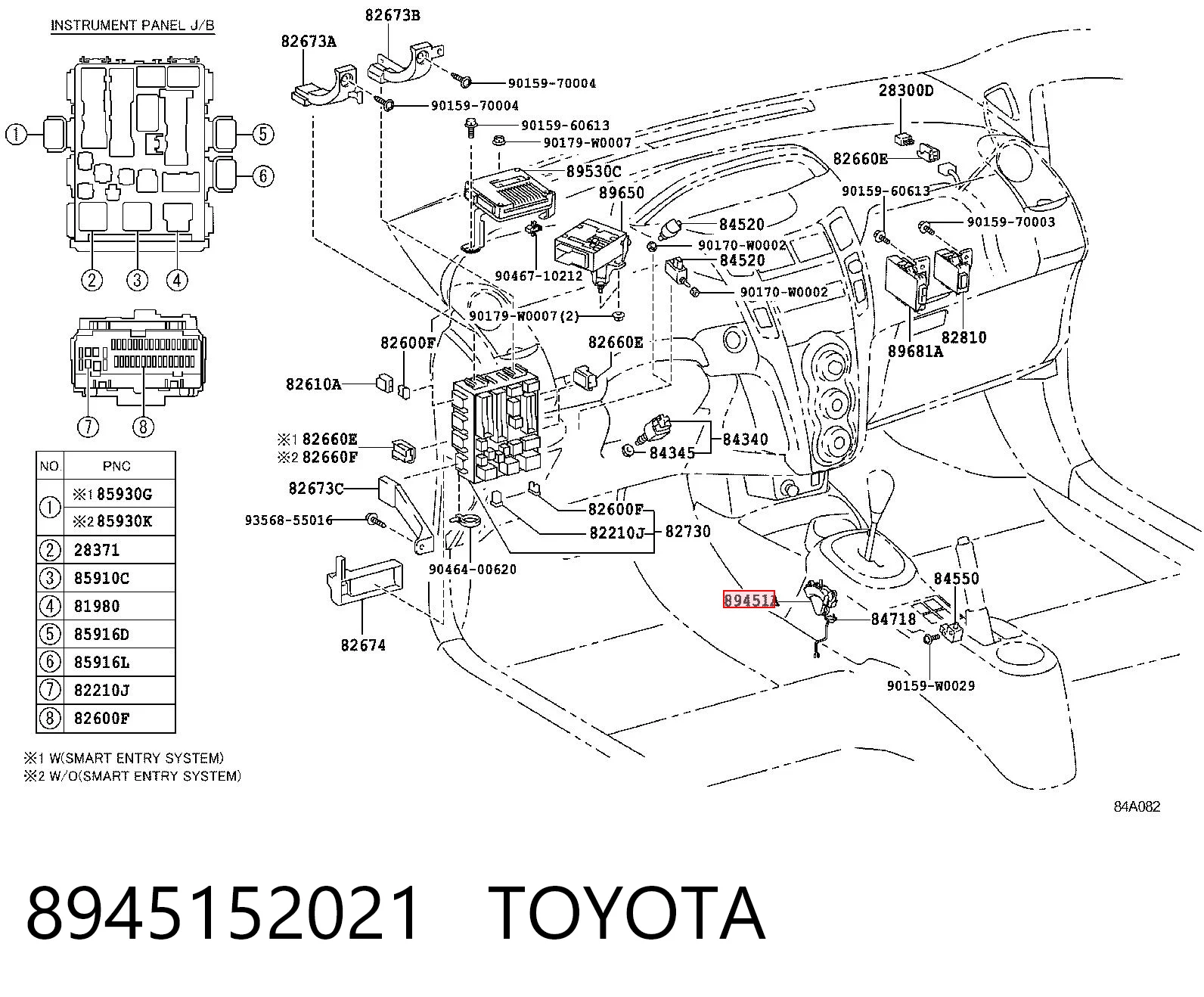 8945152021 Toyota Датчик положення селектора АКПП