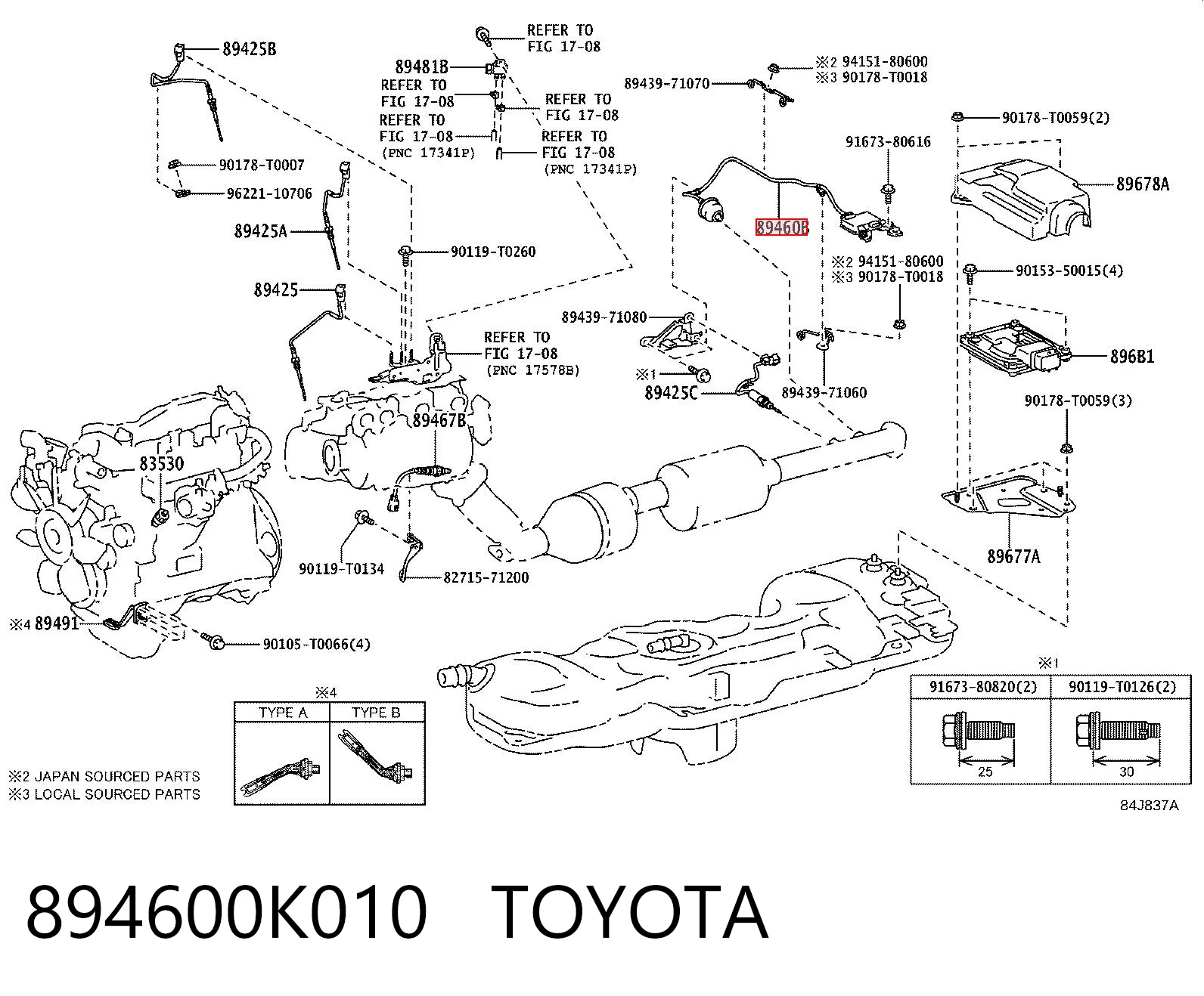 894600K010 Toyota Датчик оксидів азоту NOX
