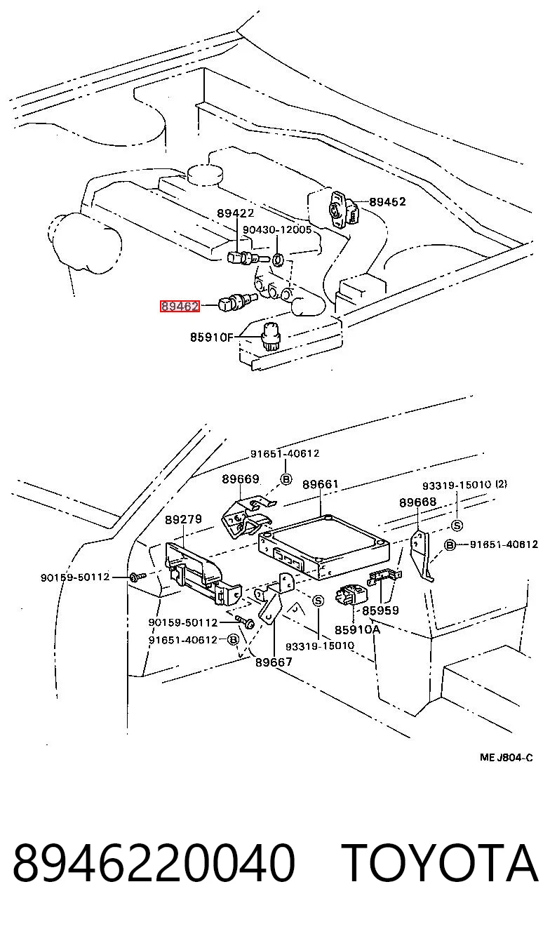 Датчик положення дросельної заслінки (потенціометр) на Toyota 4 Runner  N130