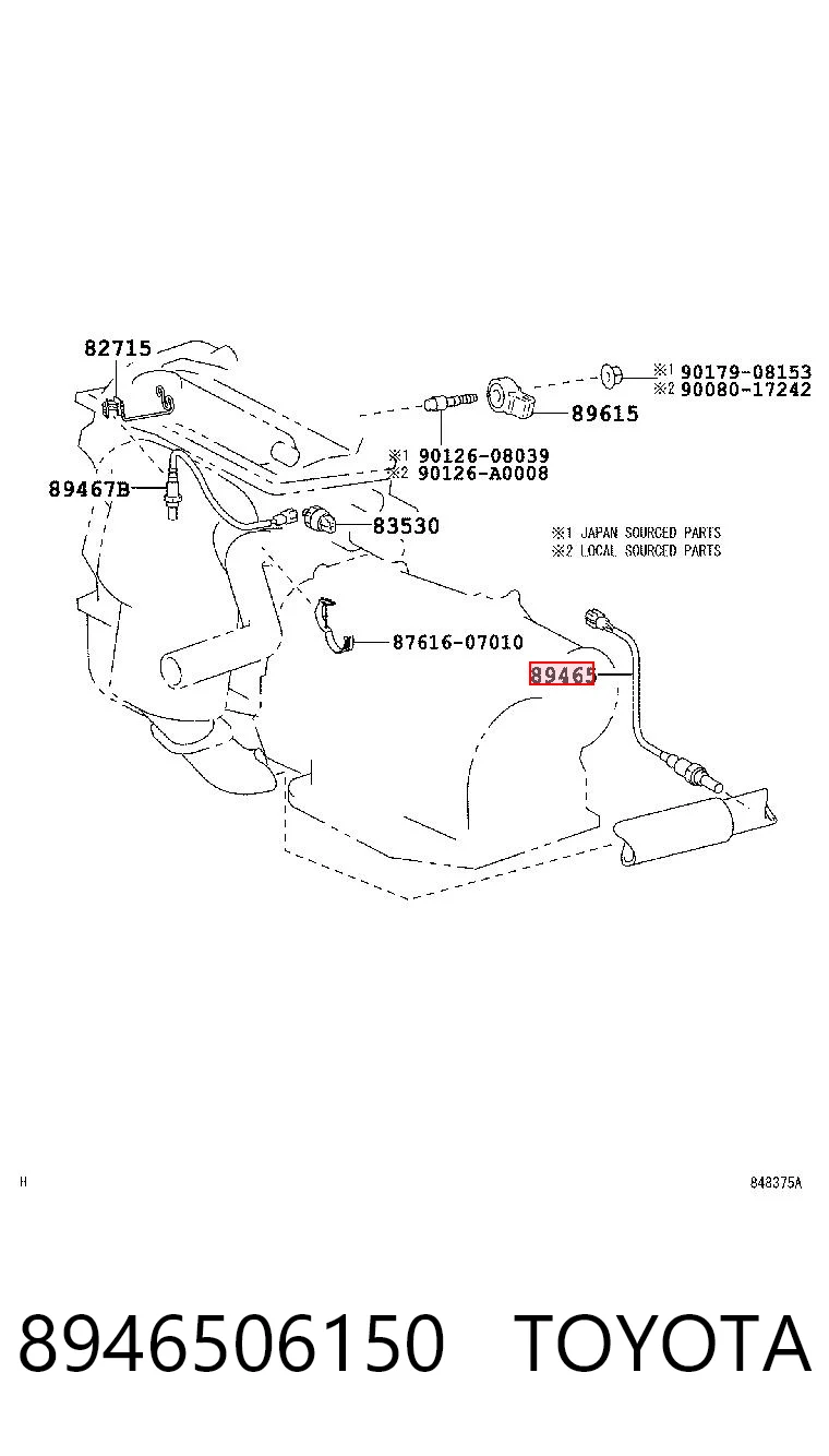 8946506150 Toyota Лямбда зонд після каталізатора