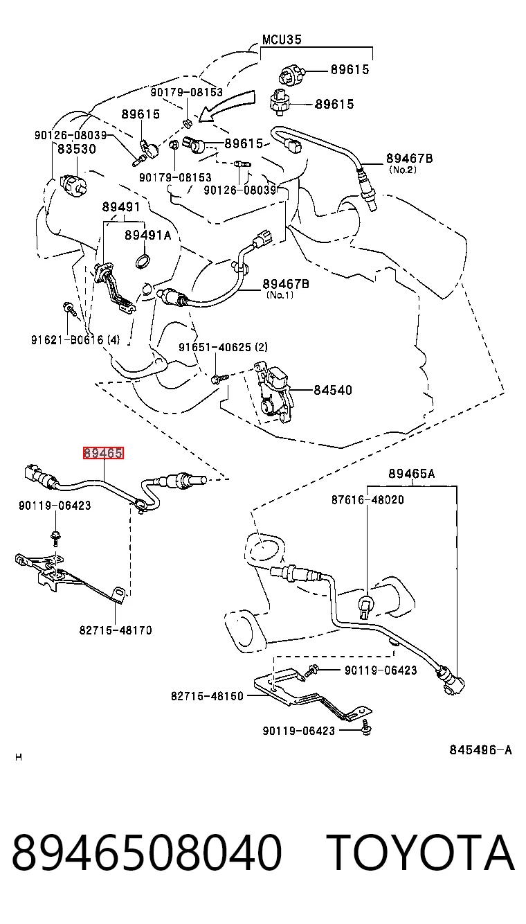 8946508040 Toyota Лямбда зонд після каталізатора