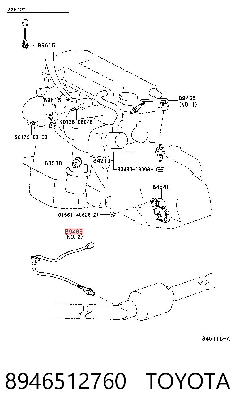 8946512760 Toyota Лямбда зонд після каталізатора