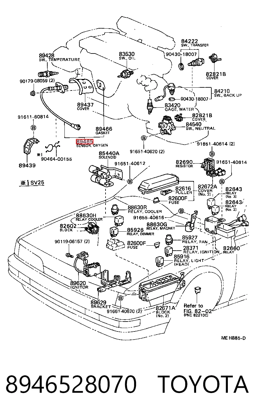 8946528070 Toyota Лямбдазонд, датчик кисню до каталізатора