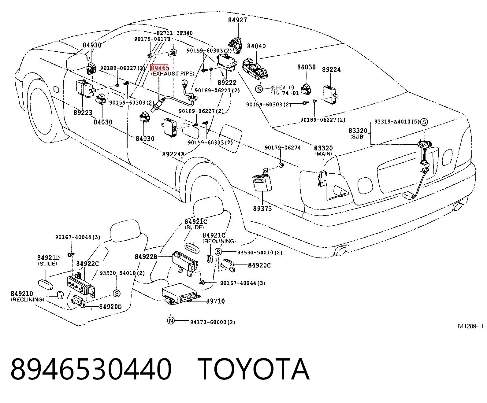 8946530440 Toyota Лямбдазонд, датчик кисню до каталізатора