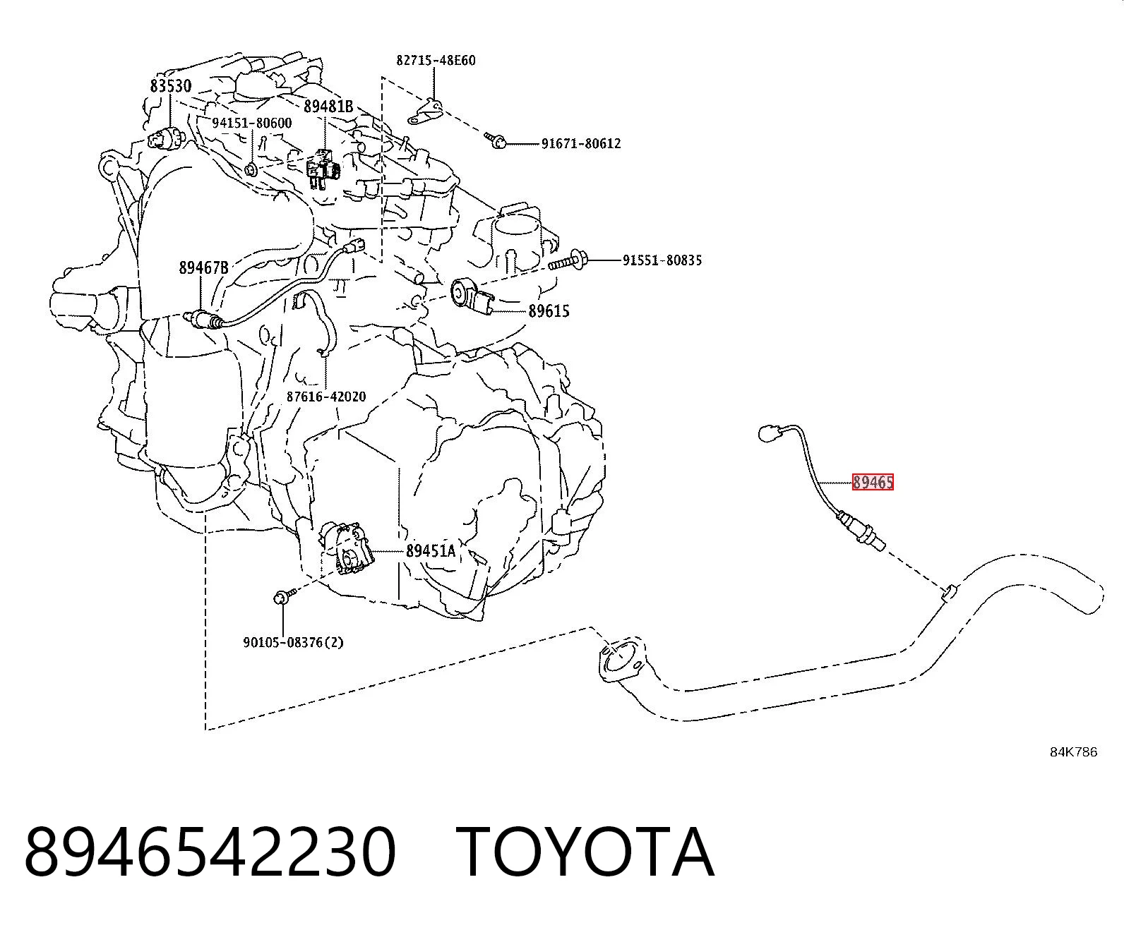 8946542230 Toyota Лямбда зонд після каталізатора
