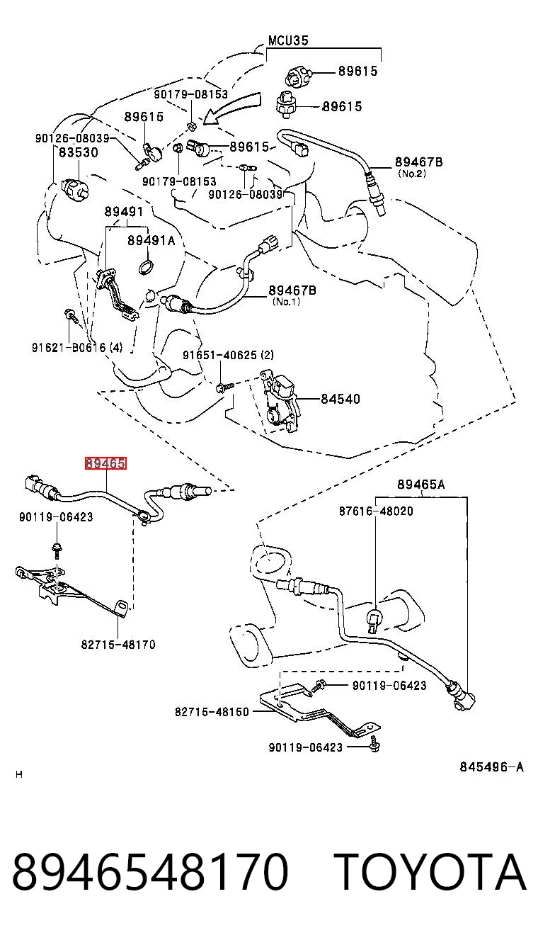 8946548170 Toyota Лямбда зонд після каталізатора