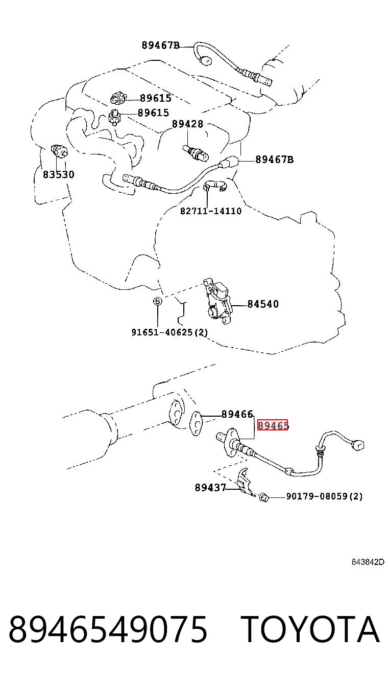 8946549075 Toyota Лямбда зонд після каталізатора
