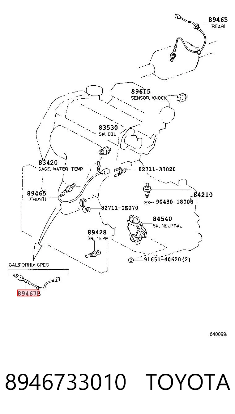 8946733010 Toyota Датчик кисню