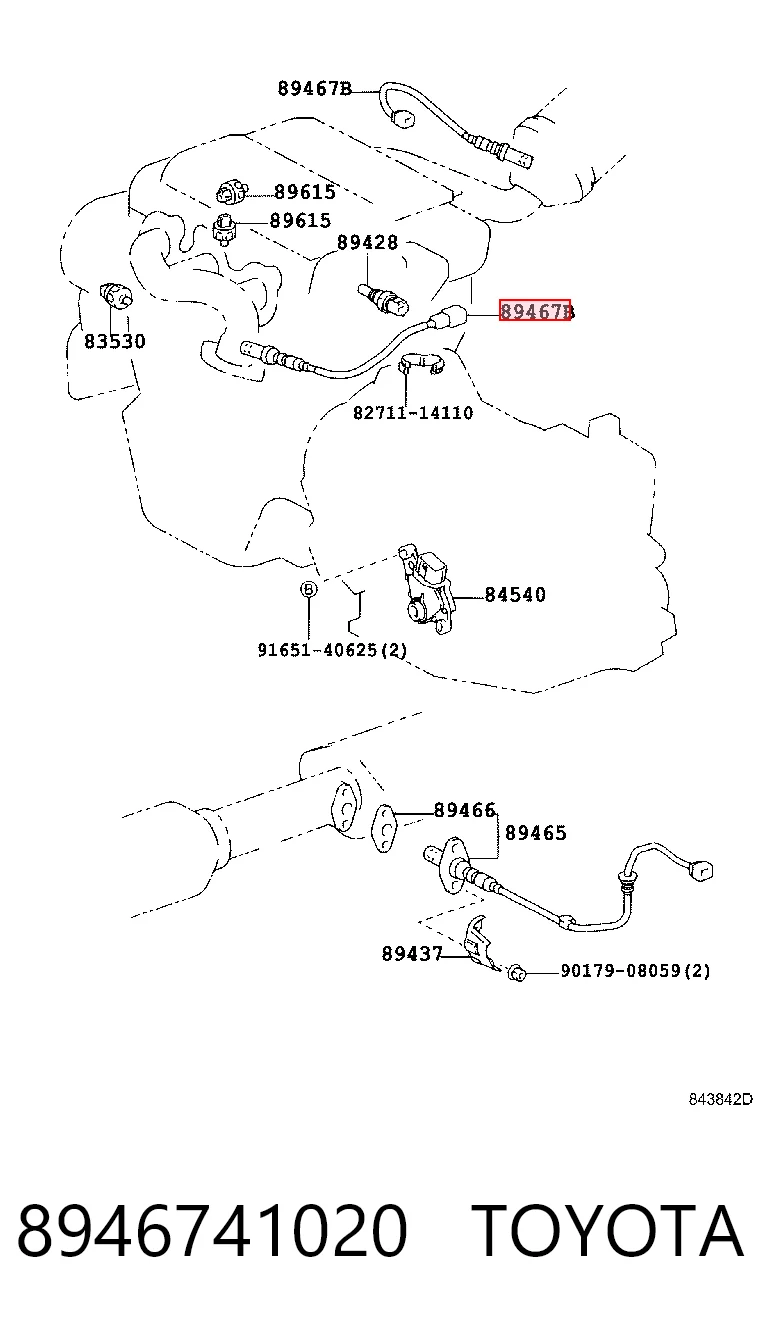 8946741020 Toyota Лямбдазонд, датчик кисню до каталізатора