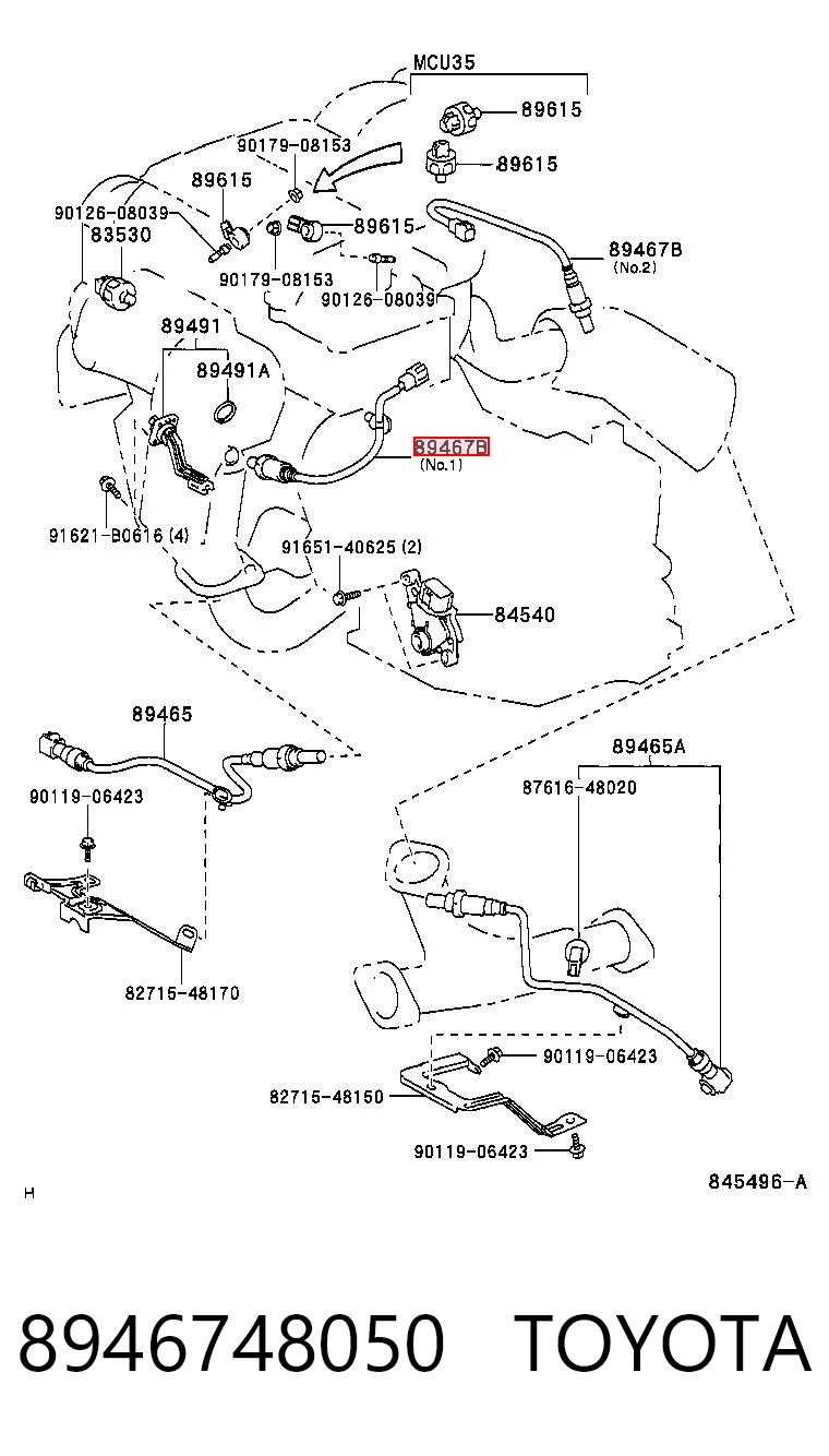 8946748050 Toyota Лямбдазонд, датчик кисню до каталізатора