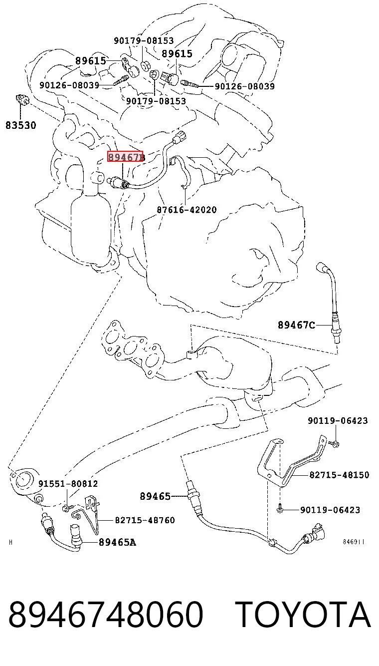 8946748060 Toyota Лямбдазонд, датчик кисню до каталізатора