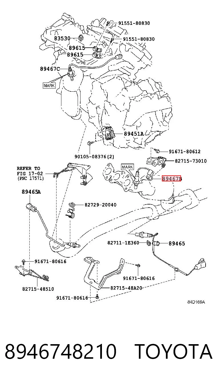 8946748210 Toyota Лямбдазонд, датчик кисню до каталізатора