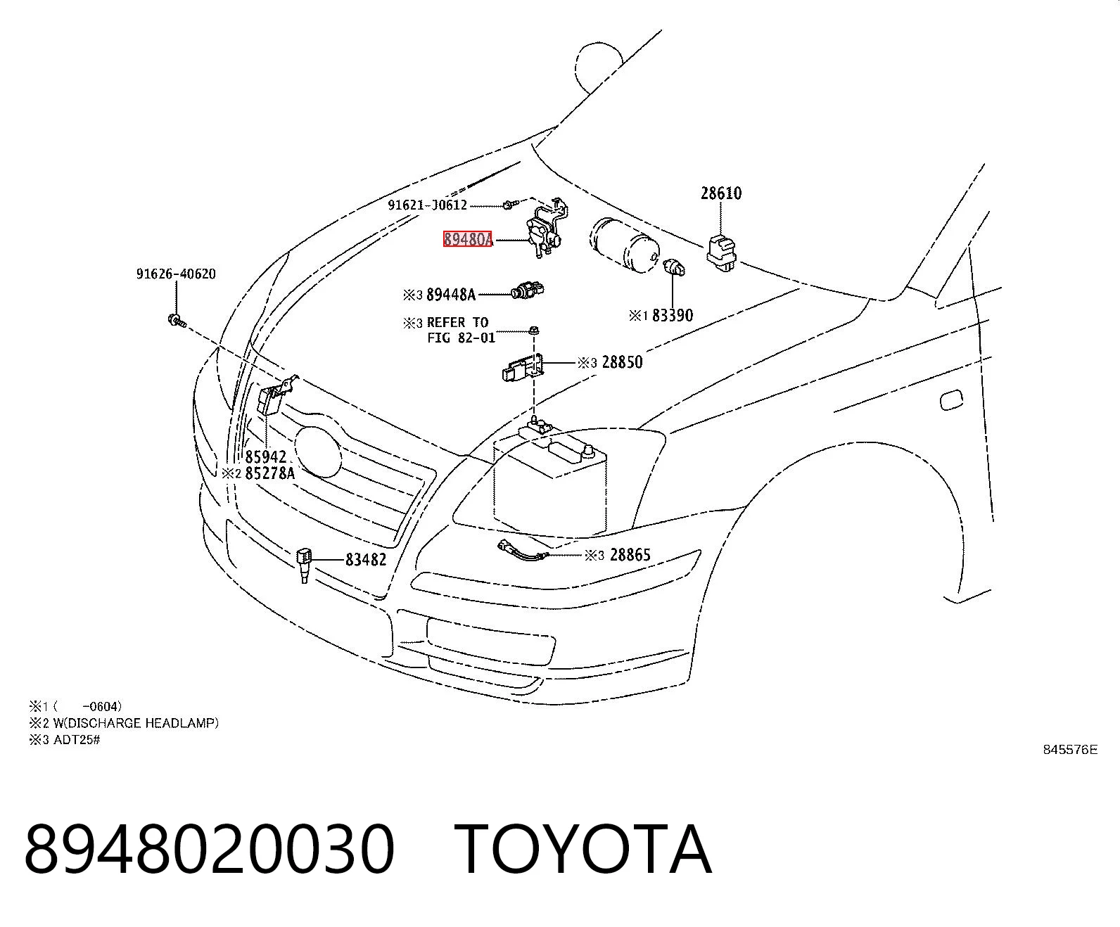 8948020030 Toyota Датчик тиску вихлопних газів