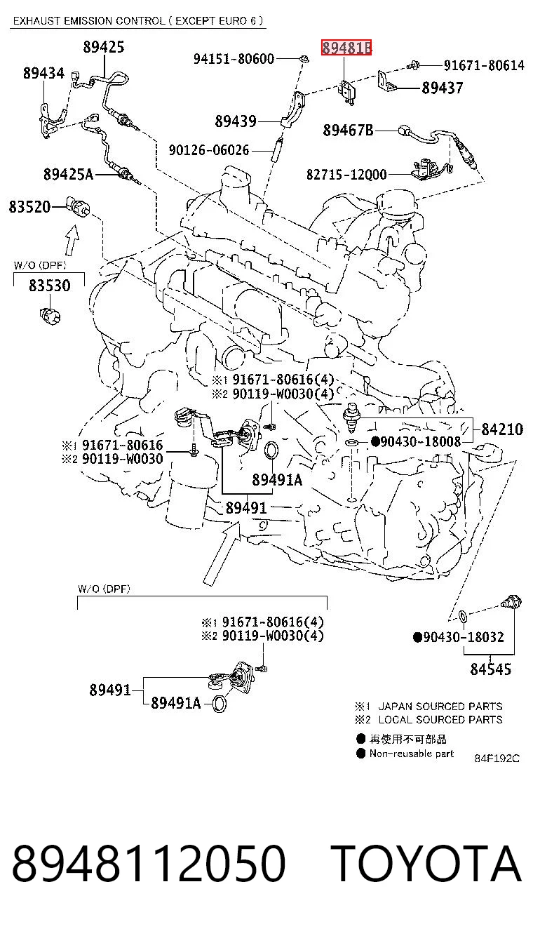 8948112050 Toyota Датчик тиску вихлопних газів