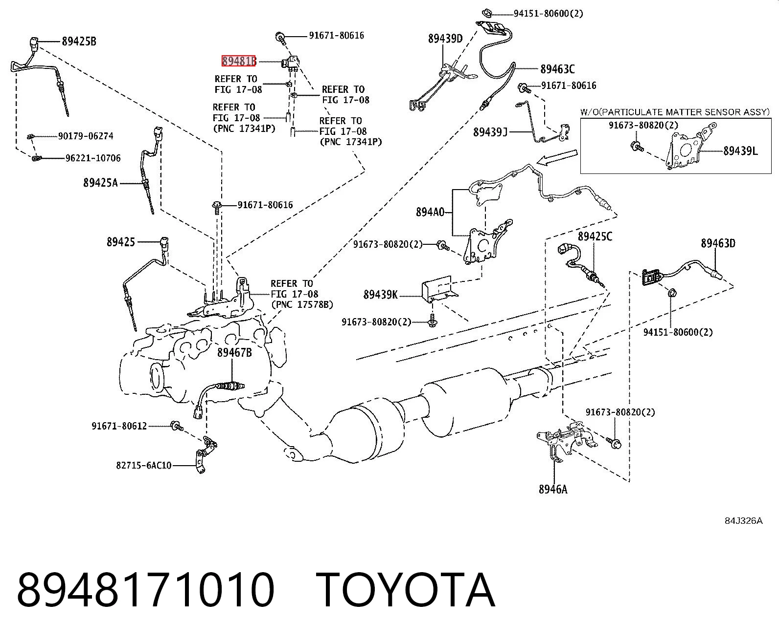 8948171010 Toyota Датчик тиску вихлопних газів