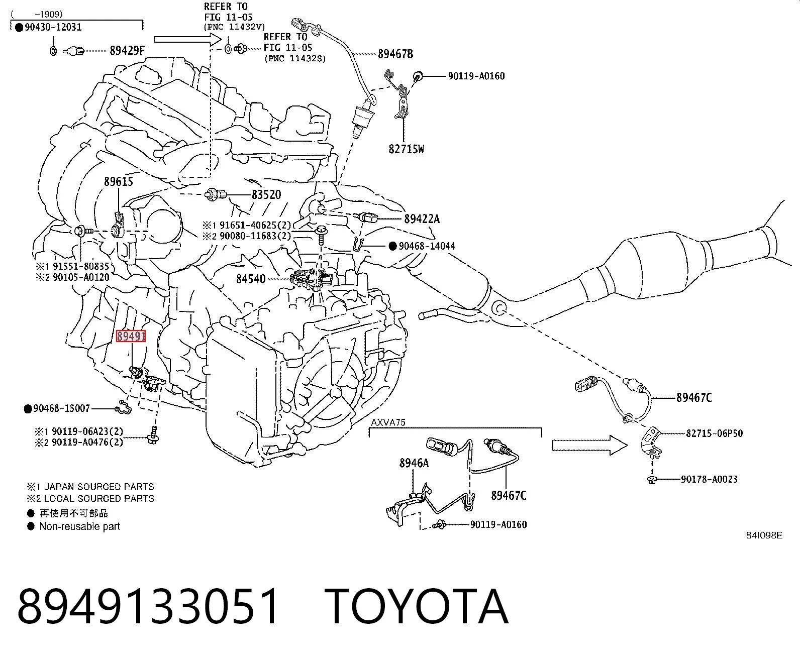8949133051 Toyota Датчик рівня мастила