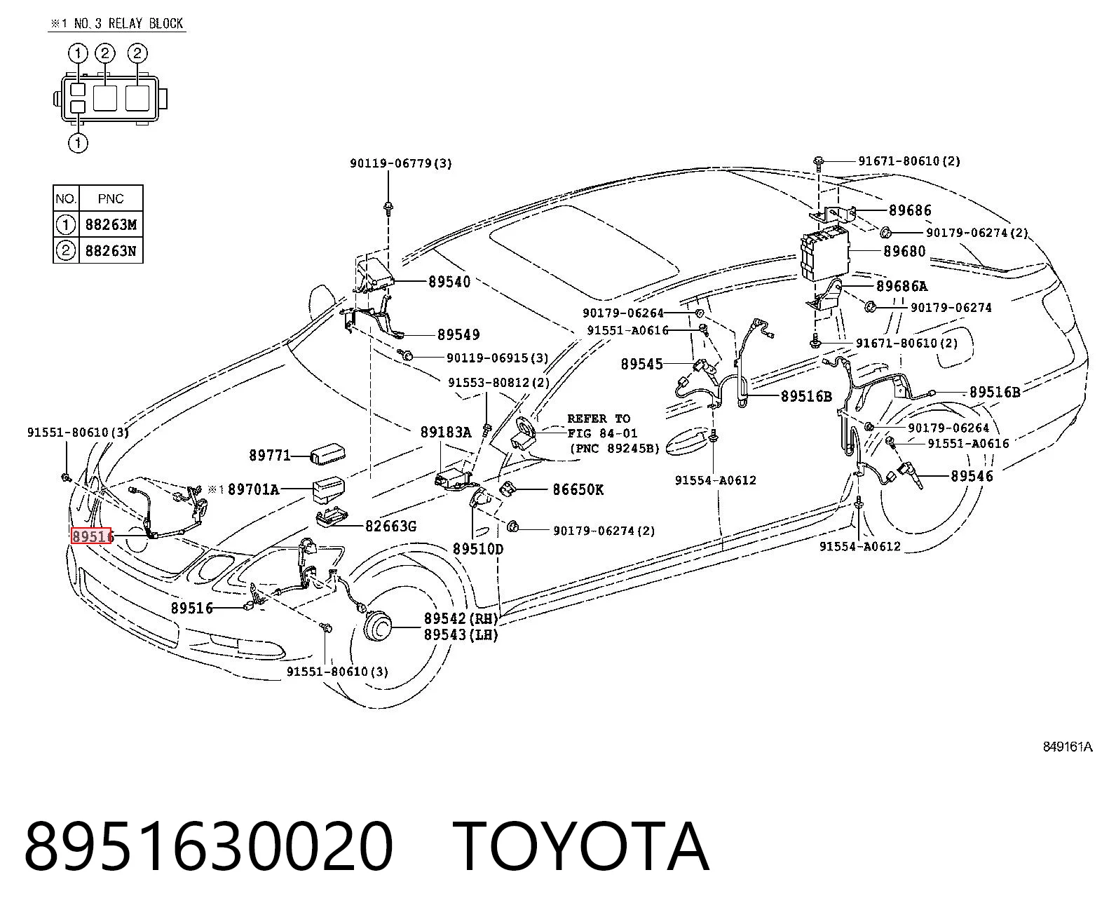 8951630020 Toyota Провід датчика АБС передній правий