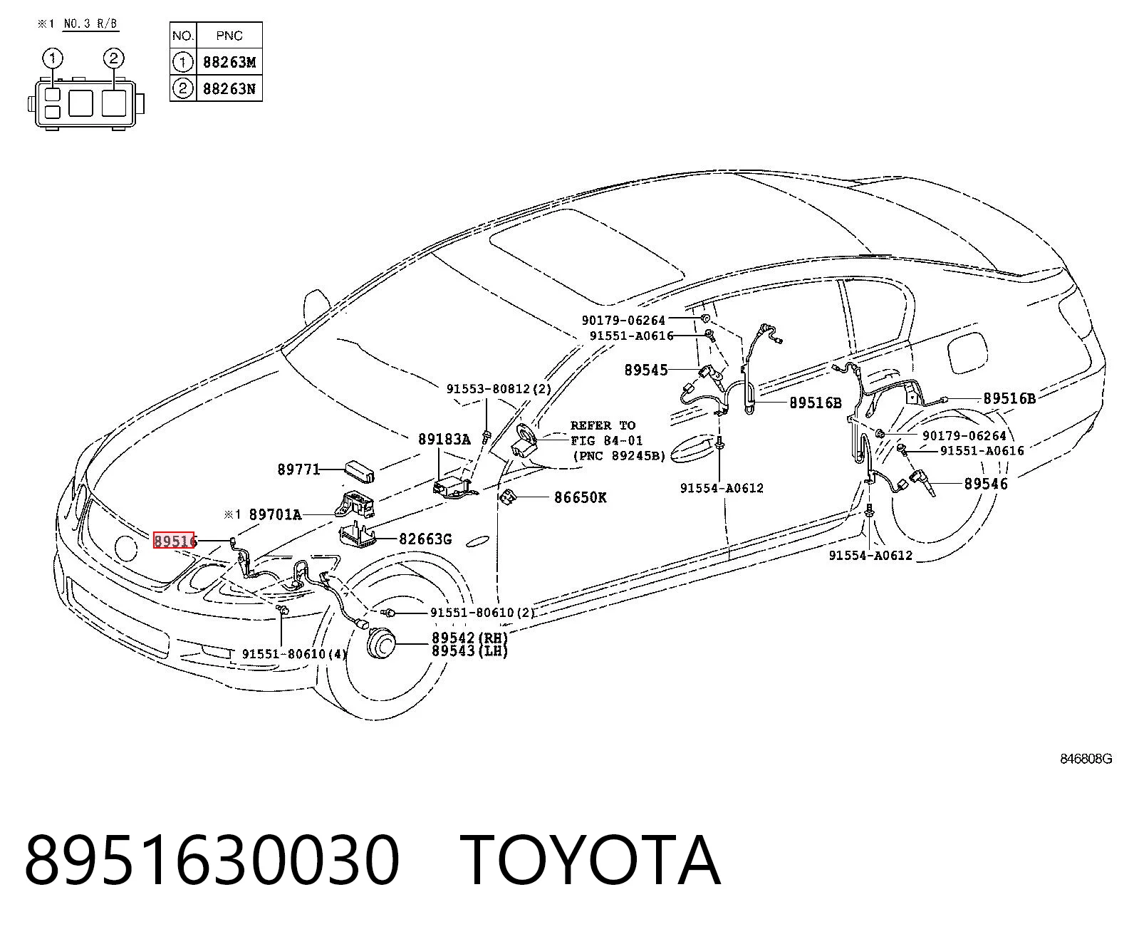 8951630030 Toyota Провід датчика АБС передній лівий