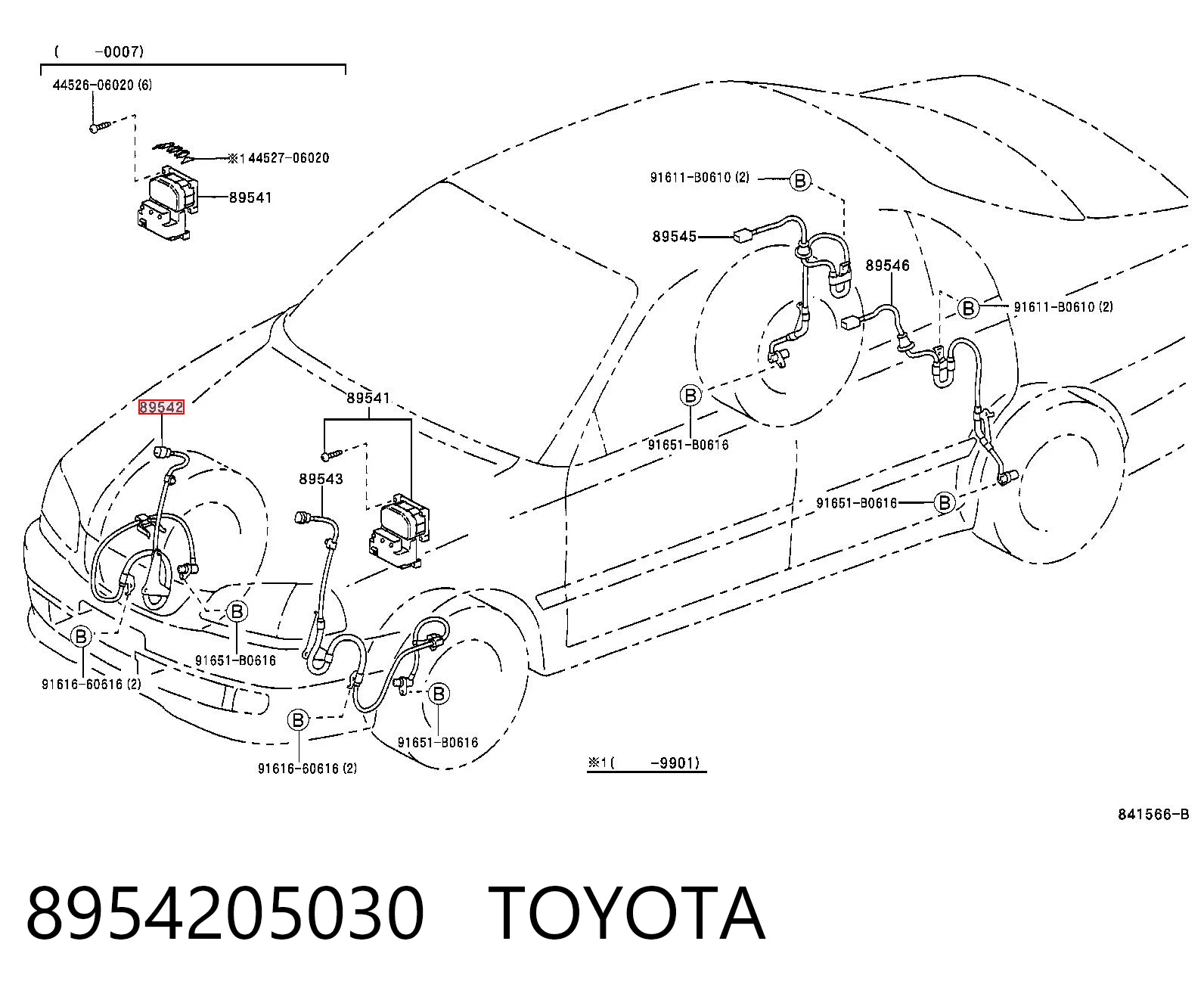 8954205030 Toyota Датчик АБС (ABC) передній, правий