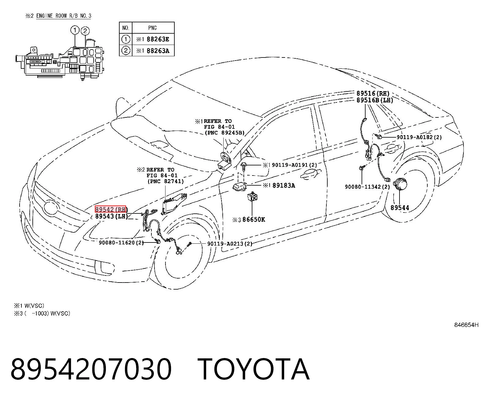 8954207030 Toyota Датчик АБС (ABC) передній, правий