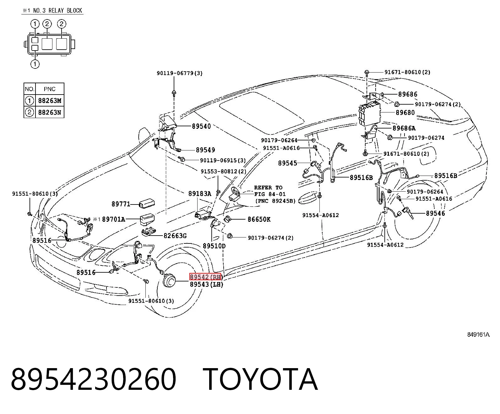 8954230260 Toyota Датчик АБС (ABC) передній, правий