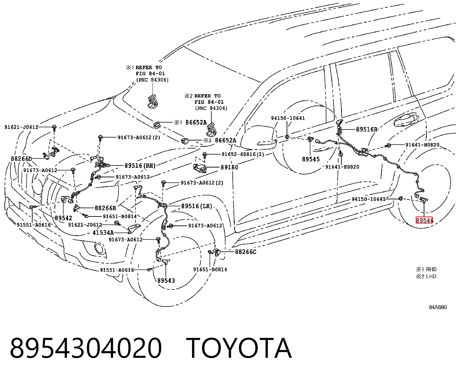 8954304020 Toyota Сенсор АБС