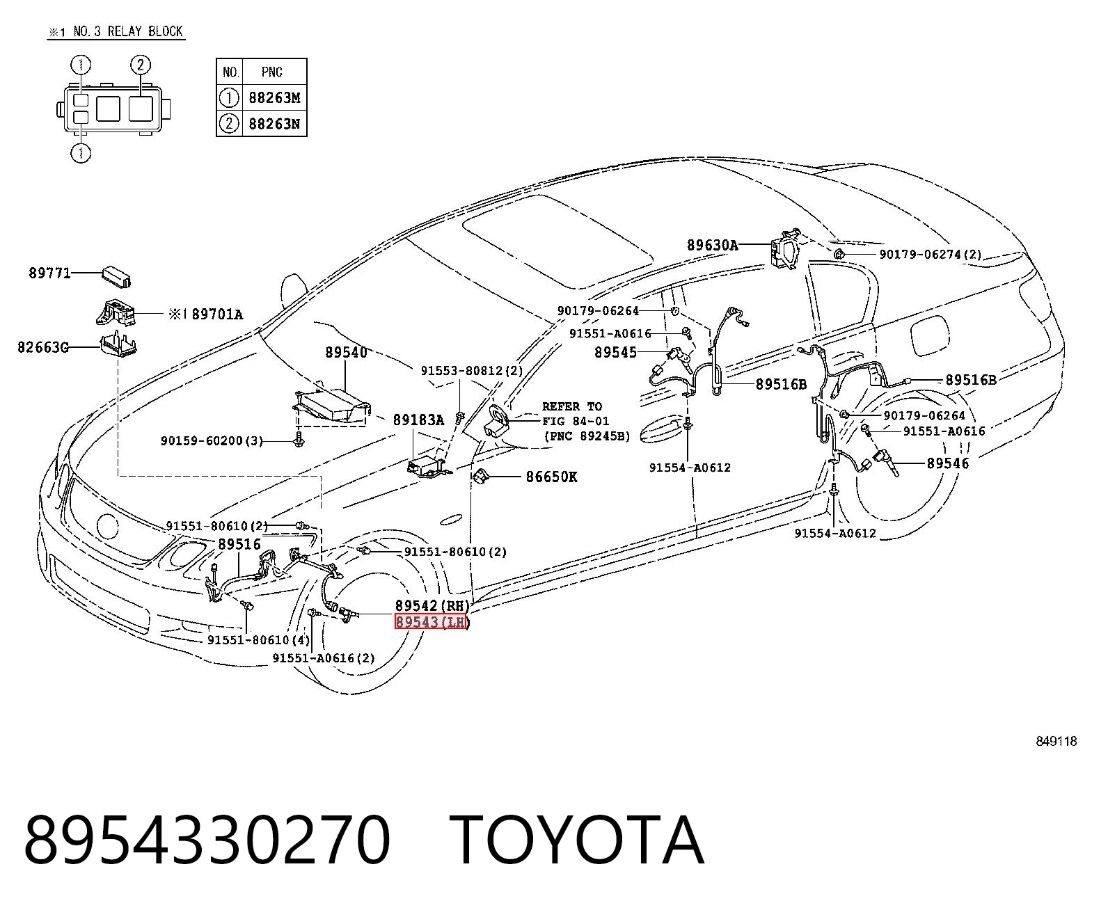 8954330270 Toyota Сенсор АБС