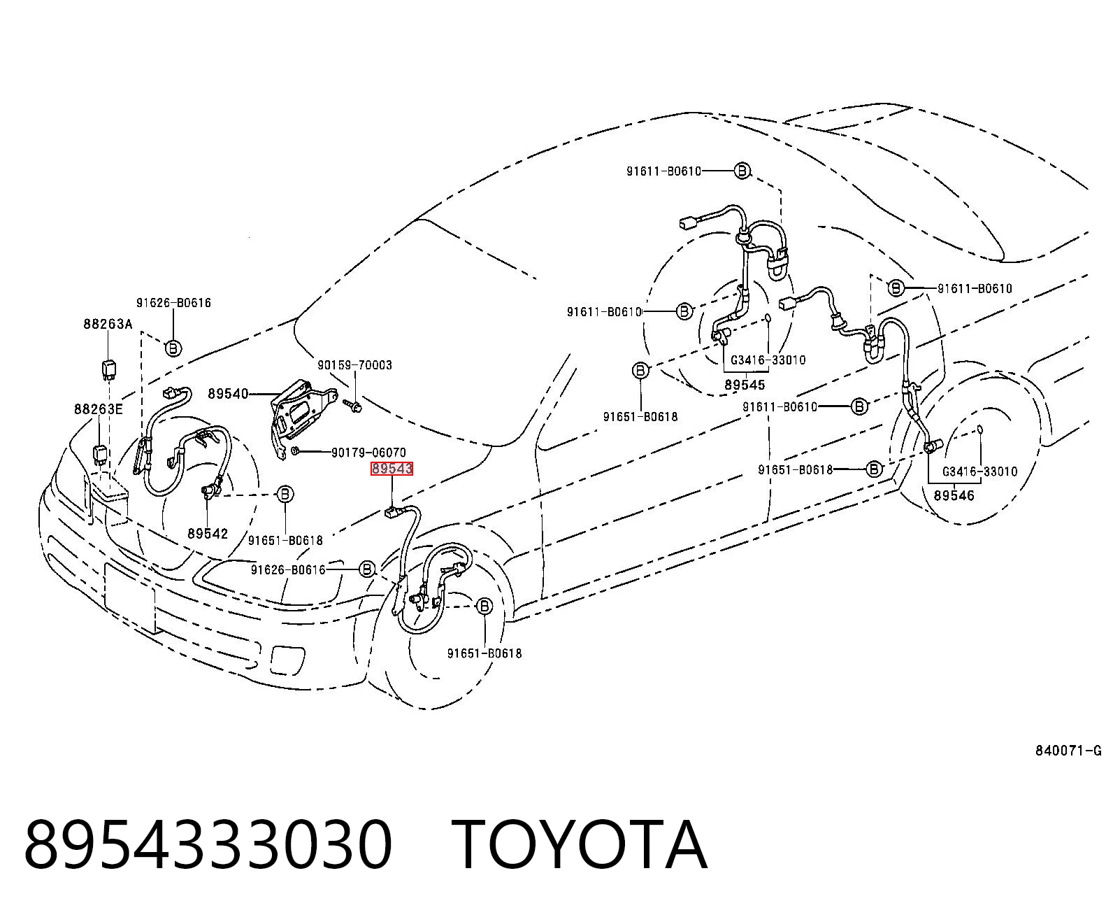 8954333030 Toyota Сенсор АБС