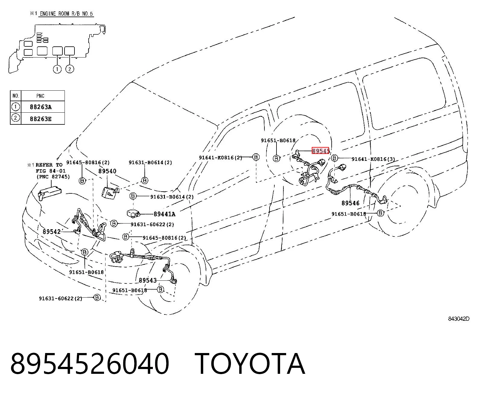 8954526040 Toyota Датчик ABS задній правий