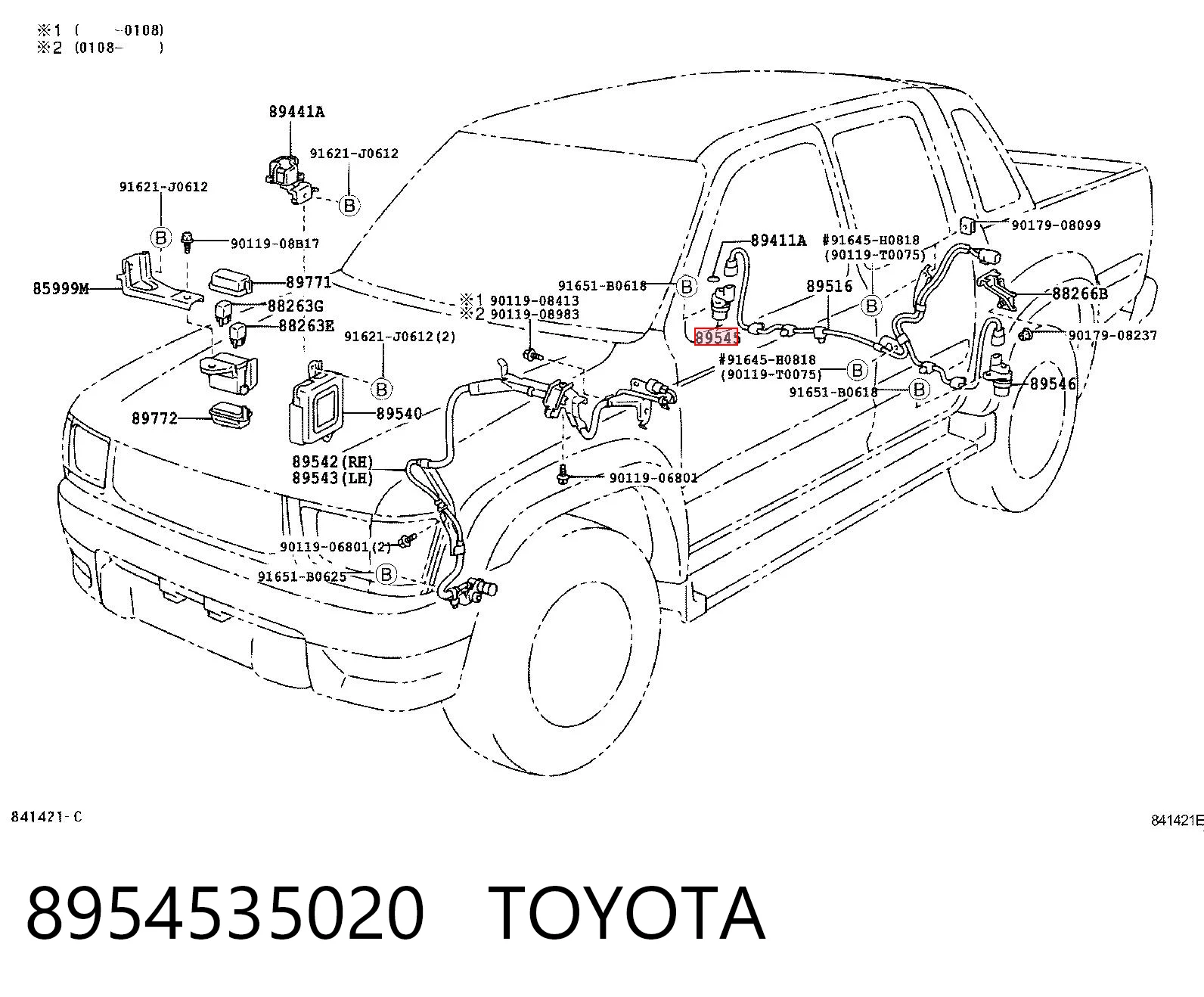 8954535020 Toyota Датчик АБС (ABS) задній правий