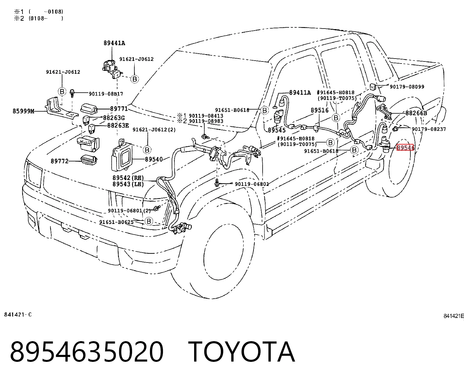 8954635020 Toyota Датчик ABS задній лівий
