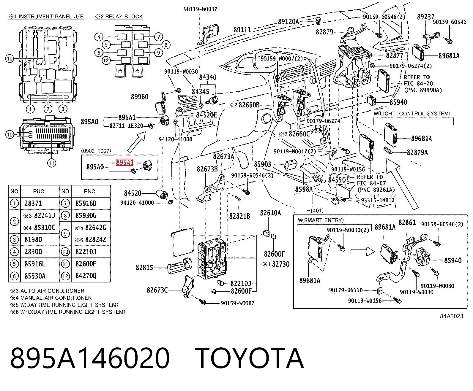 895A146010 Toyota Реле електричне багатофункціональне