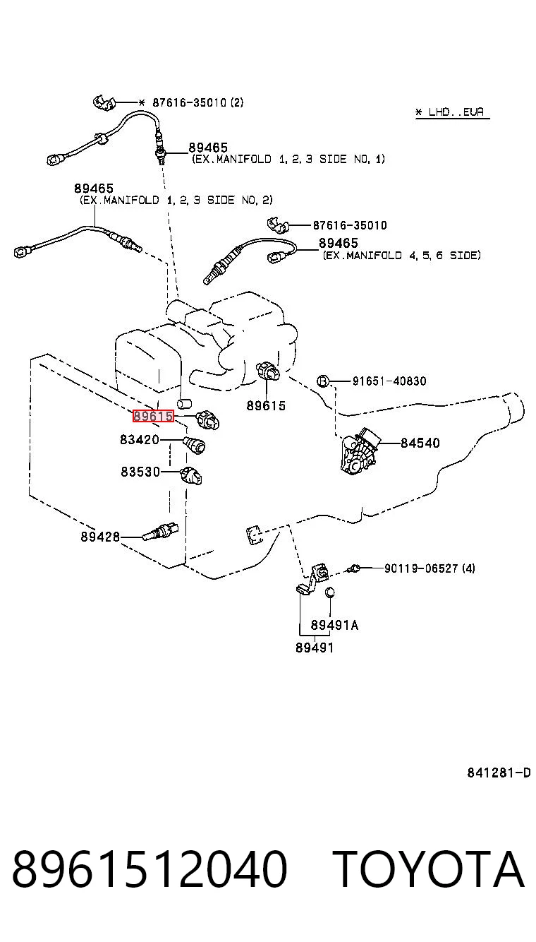 8961512040 Toyota Датчик детонації