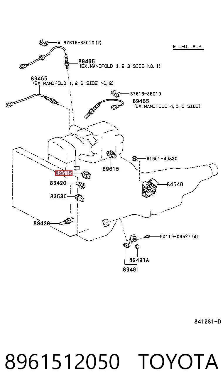 8961512050 Toyota Датчик детонації