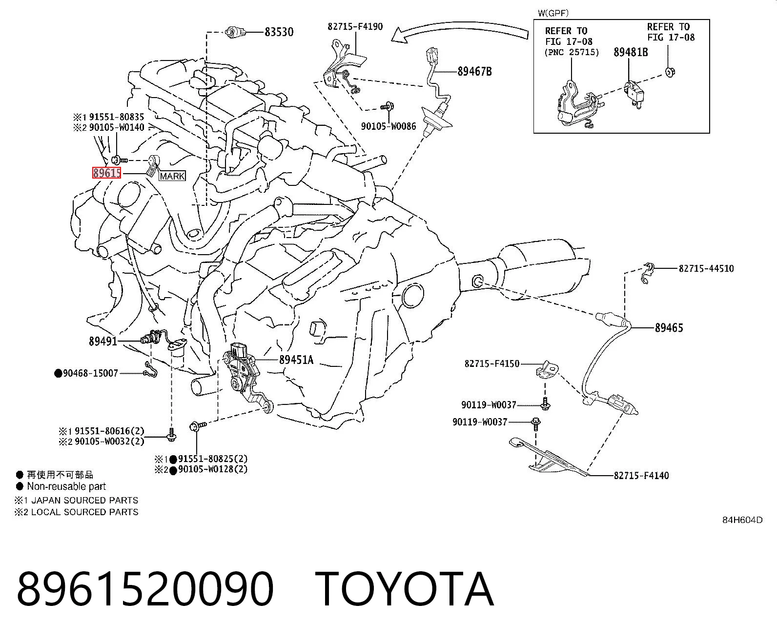 8961520090 Toyota Датчик детонації