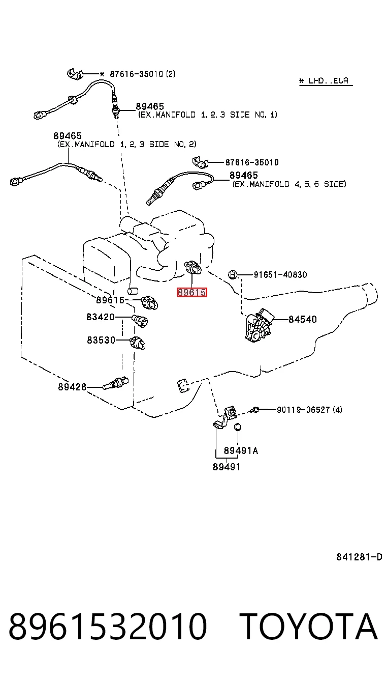 8961532010 Toyota Датчик детонації
