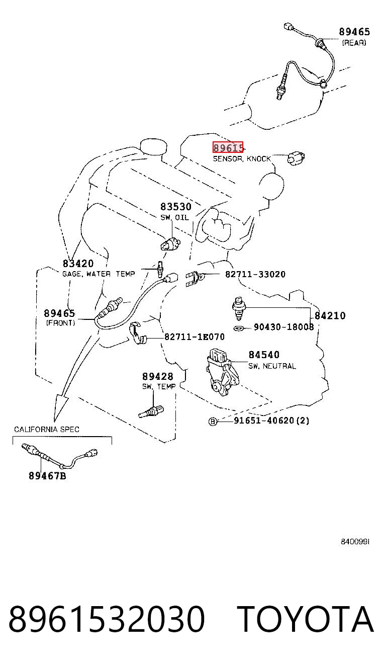 8961532030 Toyota Датчик детонації