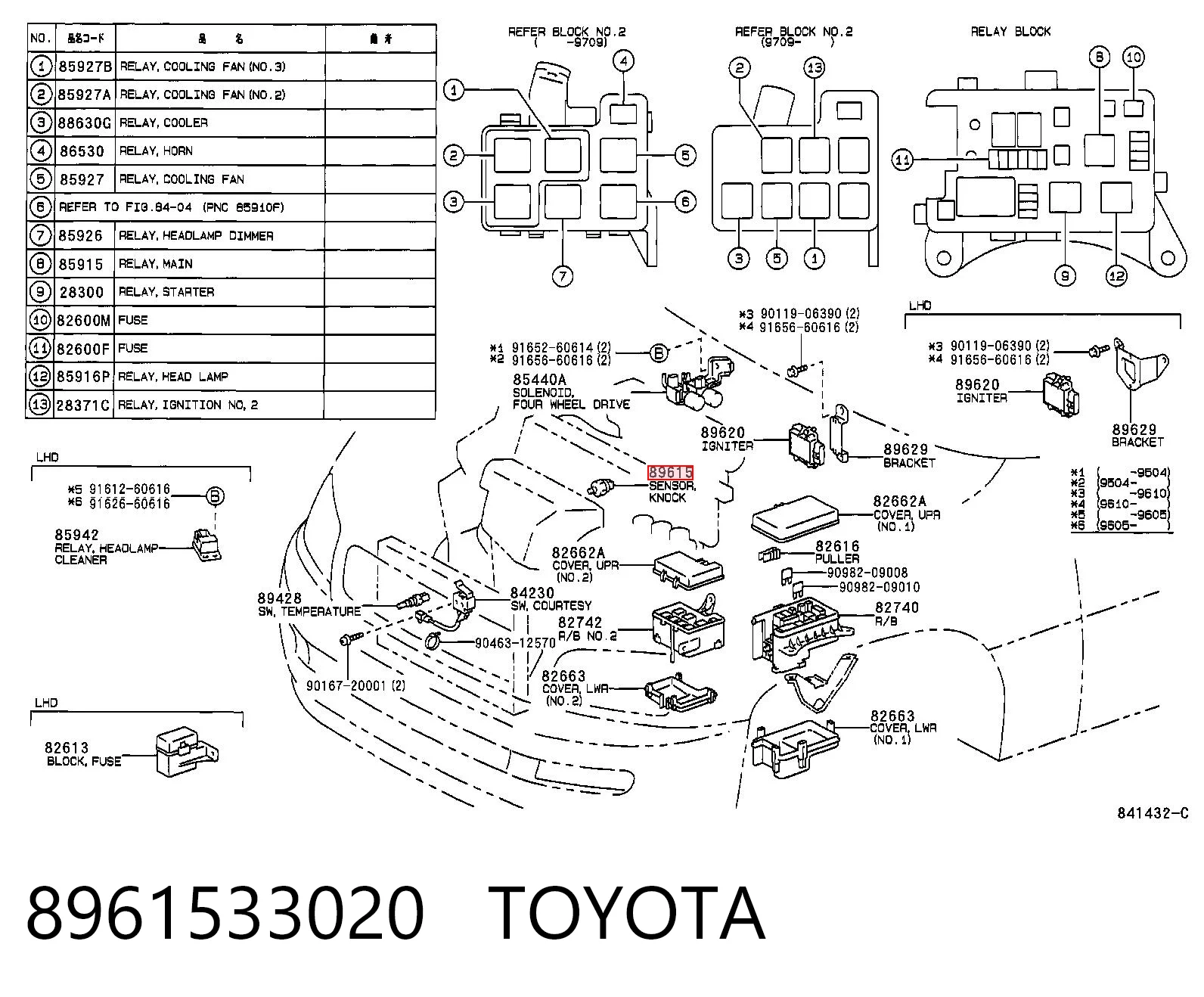 8961533020 Toyota Датчик детонації