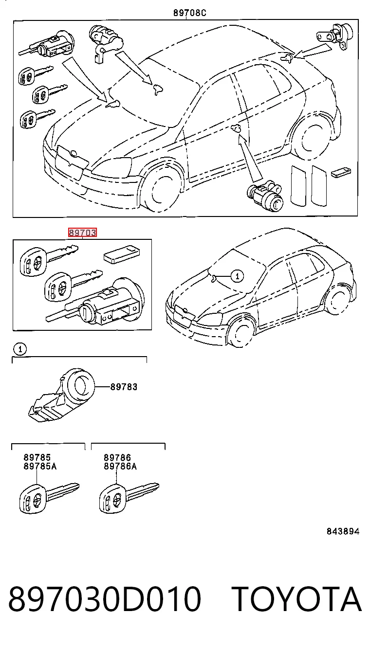 Замок запалювання Toyota Yaris P10