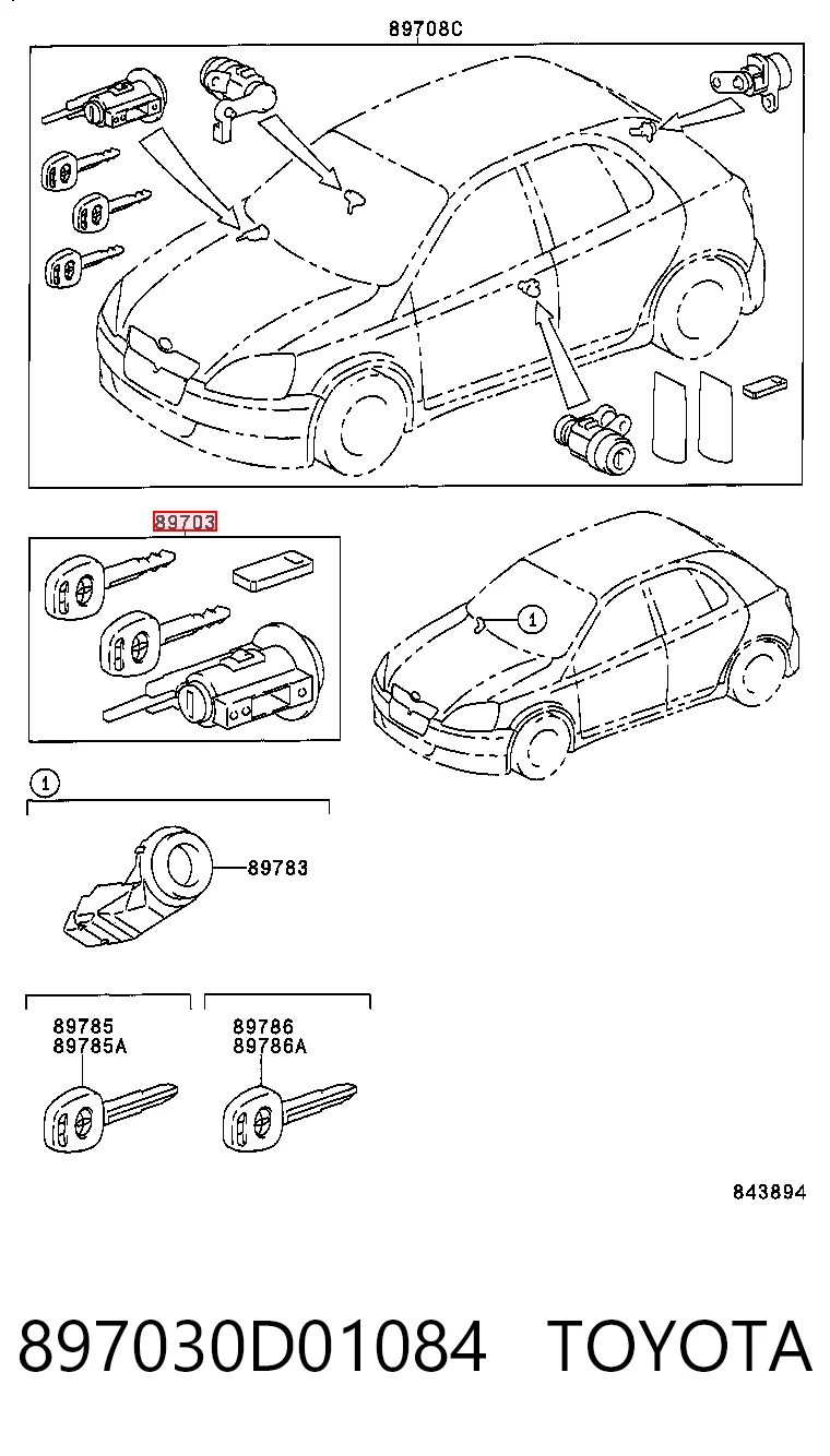 Замок запалювання Toyota Yaris P10