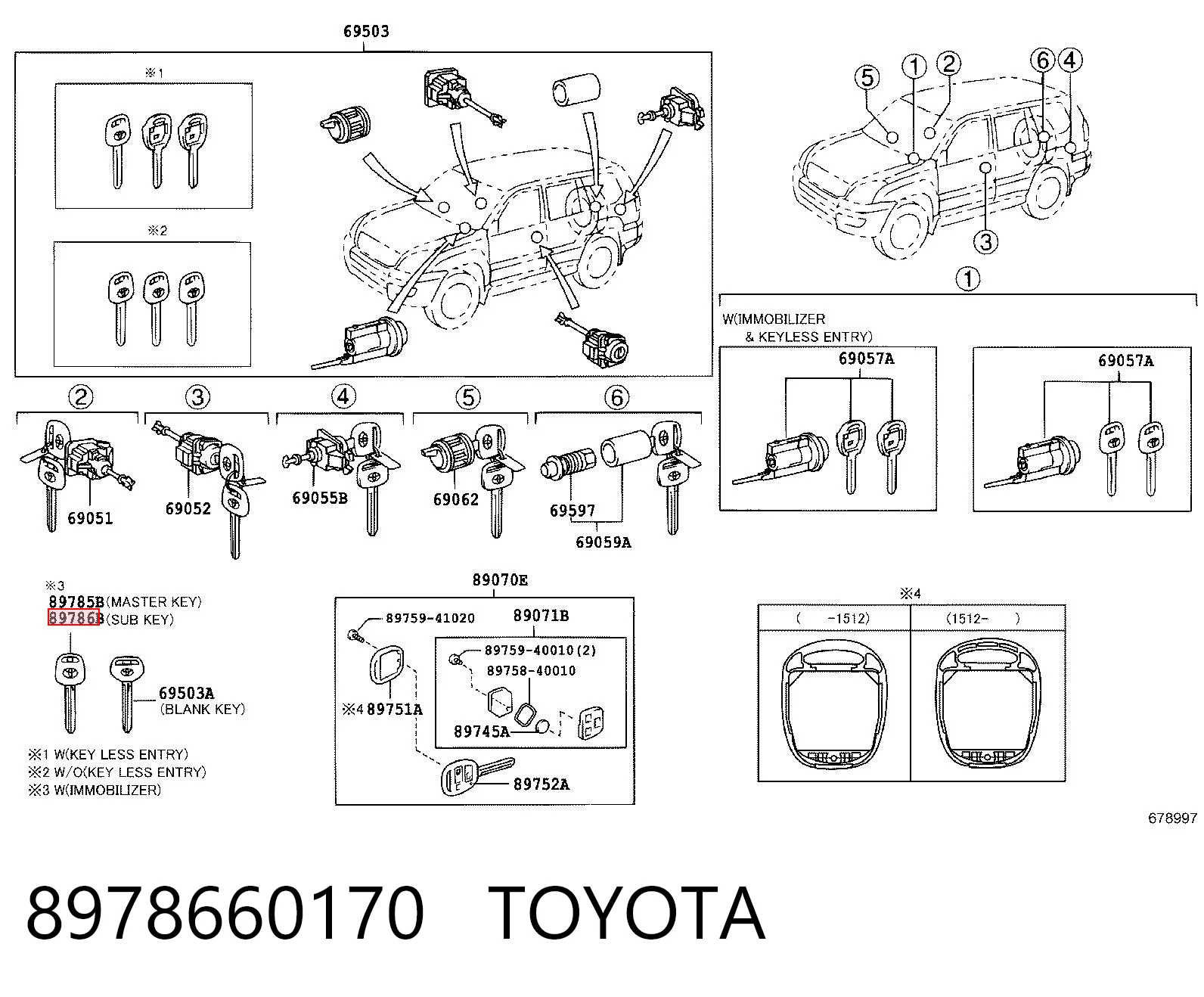 8978660170 Toyota Заготівля ключа