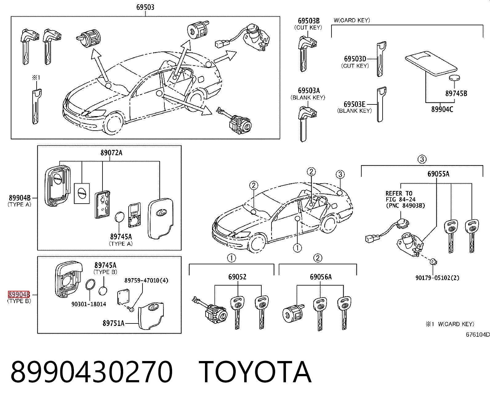 8990430270 Toyota Заготівля ключа