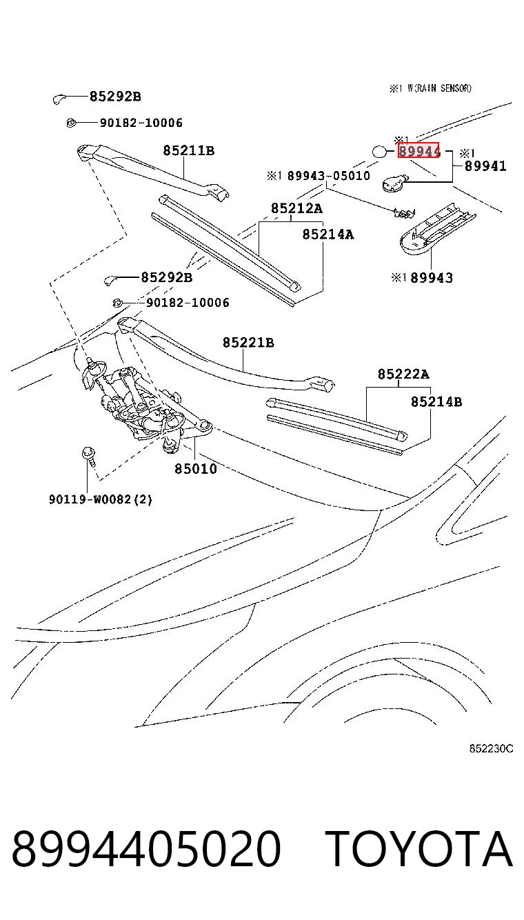 8994405020 Toyota Пластина датчика дощу