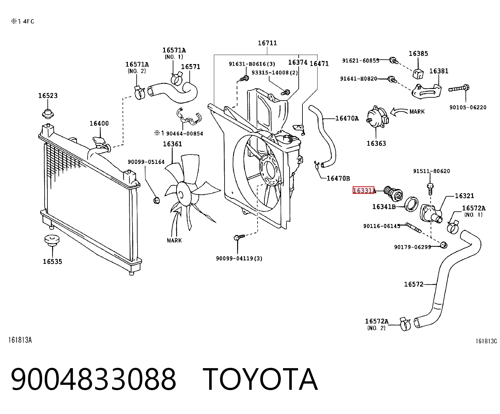 9004833088 Toyota Авто термостат