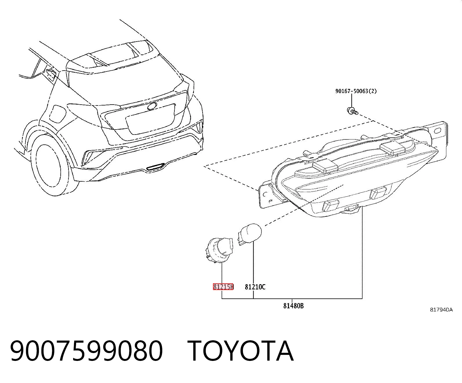 9007599080 Toyota Цоколь (патрон) лампочки покажчика поворотів