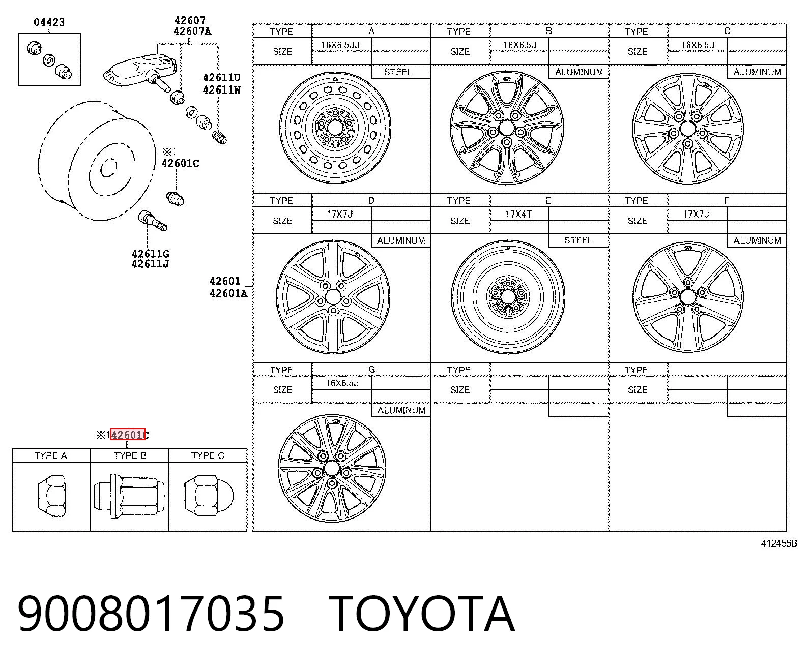 Гайка колеса на Toyota Carina II T17