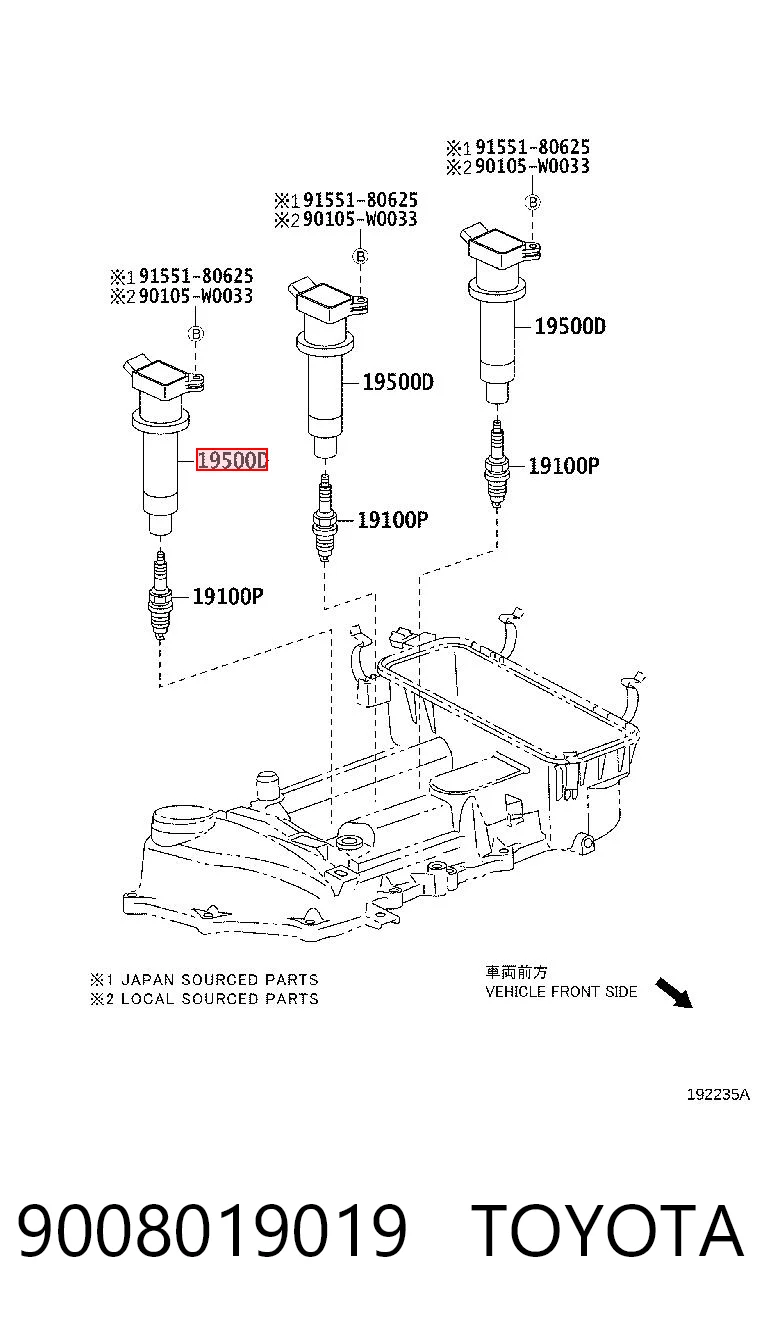 9008019019 Toyota Котушка запалювання
